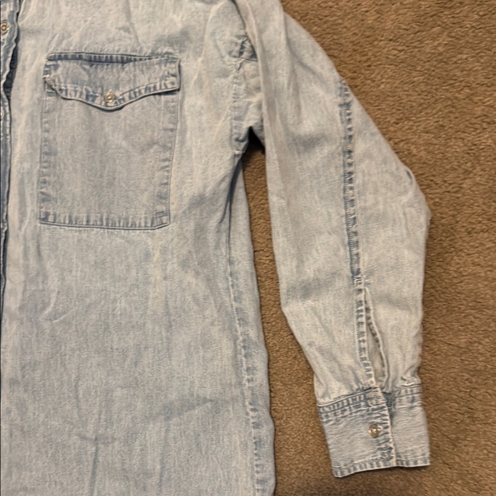 Elan Blue Ruffled Buttoned Mini Dress - Picture 4 of 11